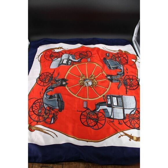 Beautiful Silk Stagecoach Print Scarf 34" - Picture 1 of 2